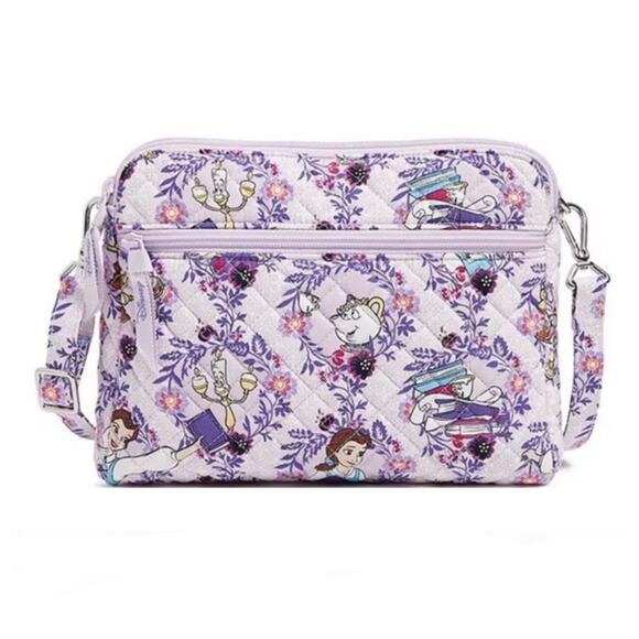 Vera Bradley Disney Parks Handbags - DISNEY x VERA BRADLEY | Belle Floral Triple Compartment Crossbody Beauty Beast